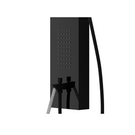 Panel prysznicowy czarny z wylewką termostat Samsara Corsan zdjęcie 4