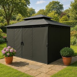 Pawilon ogrodowy KING 400x300 cm z moskitierą czarny