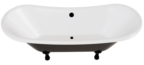 Wanna wolnostojąca czarno-biała 190 cm czarne łapy Amelia B&W Besco WKA-190+BWB