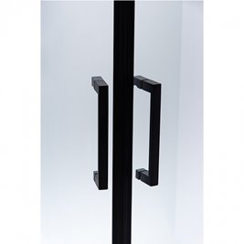 Czarna kabina prysznicowa półokrągła 90x90 drzwi rozsuwane BS01B