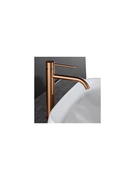 Bateria umywalkowa wysoka Lungo Rea miedź szczotkowana