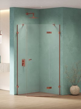 Miedziana kabina prysznicowa pięciokątna prawa 90x90 EXK-6516 Eventa Copper Shine New Trendy