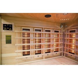 Sauna na podczerwień 6-osobowa 180x180 cm grzejniki kwarcowe i karbonowe Alta7 Infrared