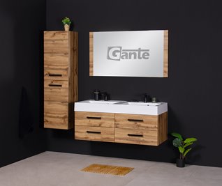 Szafka wisząca z umywalką 120 cm kolor dąb naturalny 50/4 seria Fokus Loft Gante