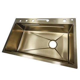 Zlewozmywak kuchenny stalowy jednokomorowy złoty ARGOS 75X46 ASI 304