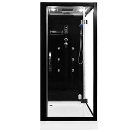 Sauno kabina prysznicowa prostokątna czarna 180x110 cm MO-1752B LEWA TRIO