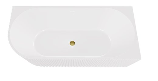 Denaya Besco biała wanna wolnostojąca 150 cm prawa syfon złoty WAS-150-DPG