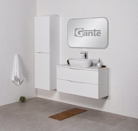 Szafka łazienkowa wisząca ONDA 100 cm biała z umywalką Gante