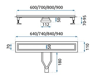 Odpływ liniowy Rea czarny Neox Superflow 60 cm