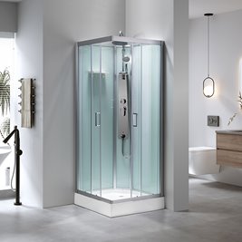 Kabina prysznicowa zabudowana kwadratowa 100x100 cm profil szczotkowany LISA