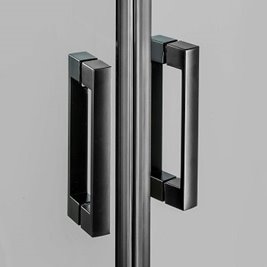 Kabina prostokątna przyścienna 100x80x80 cm profile czarny mat K-5154 New Varia Black New Trendy