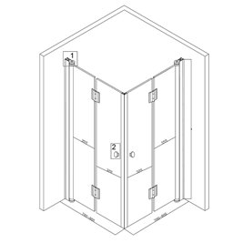 Kabina prysznicowa składana kwadratowa 80x80 KZ1290A Hydrosan