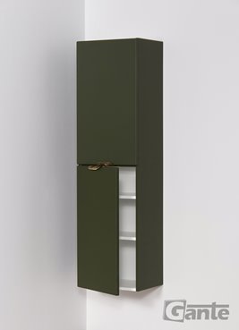 Słupek łazienkowy wiszący oliwkowy złoty uchwyt 143,5x40 cm Magnolia Gante