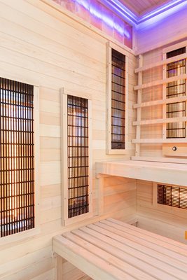 Sauna na podczerwień 2 osobowa + kamienie solne 120X120X200CM MO-EP2RSL Infrared Mazur
