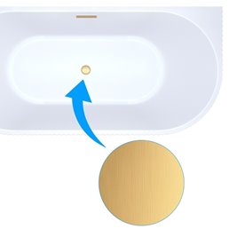 Wanna wolnostojąca przyścienna korek złoty szczotkowany 170 cm Carlo Led Hydrosan