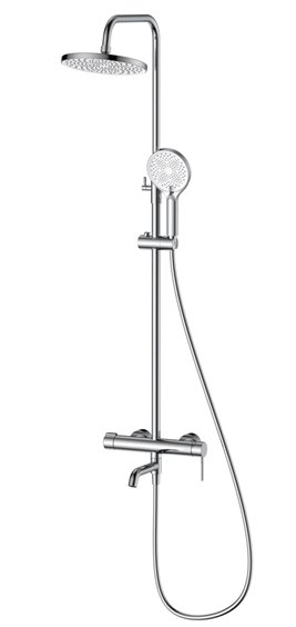 Zestaw prysznicowy natynkowy z wylewką wannową chrom Ultimate ADUL6311H1 Avapax