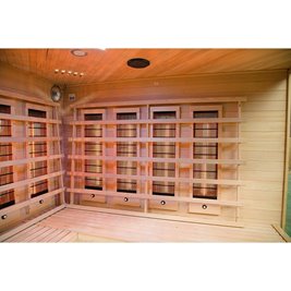 Sauna na podczerwień 6-osobowa 180x180 cm grzejniki kwarcowe i karbonowe Alta7 Infrared