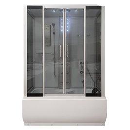 Prostokątna kabina z hydromasażem jasny środek 150x83 cm MO-02005B