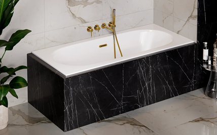 Prostokątna wanna do zabudowy Vitae Slim+ Besco 160 cm komplet syfon+ przelew zdjęcie 2