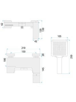 Bateria wannowa Joe Rea złoto szczotkowane