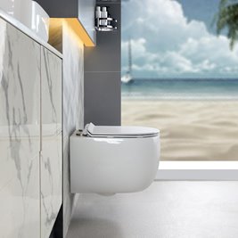 Biała miska wc wisząca Rimless LAKE-WH-TR-01 Tornado Hydrosan