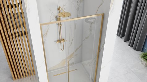 Drzwi prysznicowe szerokość 120 cm złote Solar Gold Rea