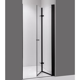 Drzwi prysznicowe łamane do wnęki 80 cm czarny profil SH01A