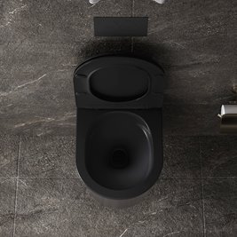 Czarna matowa miska wc wisząca Rimless Elite Tornado ELITE-MTB-03 Hydrosan