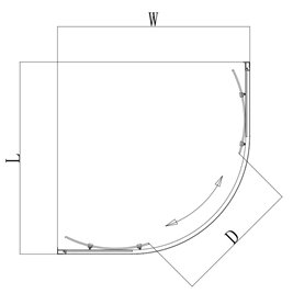Kabina prysznicowa półokrągła 90x90 drzwi rozsuwane KZ101B