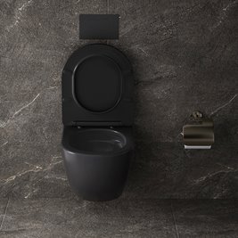 Czarna matowa miska wc wisząca Rimless Nero Tornado NERO-MTB-03 Hydrosan