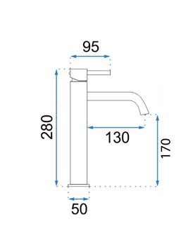 Bateria umywalkowa wysoka Lungo Rea miedź szczotkowana
