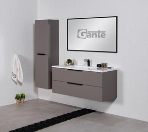 Szafka łazienkowa frezowana wisząca z umywalką 120 cm 46/2 Sydney kolor taupe