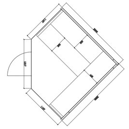 Sauna fińska 6 osobowa wysokotemperaturowa 8KW Harvia 200x200 cm Kemi6