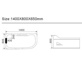 Wanna z hydromasażem narożna 140x80 cm Lemur 796 Hydrosan Lewa