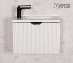 Szafka łazienkowa wisząca z umywalką biały mat 50 cm Fresco Gante