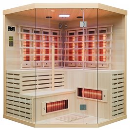 Sauna na podczerwień 6-osobowa 180x180 cm grzejniki kwarcowe i karbonowe Alta7 Infrared