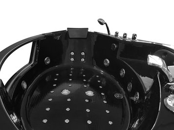 Czarna wanna z hydromasażem narożna Turbo 152x152 cm MO-1004