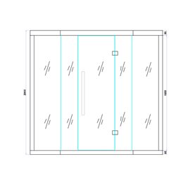 Sauna Combo na podczerwień + fińska 6 osobowa 200x200 cm Moss2 8KW