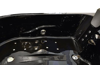 Czarna wanna z hydromasażem dwuosobowa Turbo 180x120 cm MO-1631B Lewa