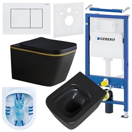 Zestaw podtynkowy stelaż GEBERIT DUOFIX + miska RAIN-MTB-GL-RIM-03 + przycisk DELTA 30 biały