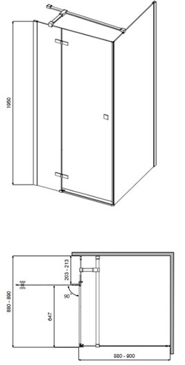 Czarna kwadratowa kabina prysznicowa 90x90 lewa Pixa Black Besco