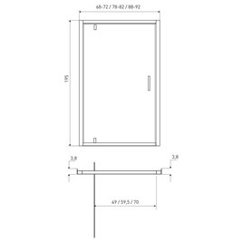 Czarne drzwi prysznicowe uchylne 70 cm Solid DSPA Kerra zdjęcie 6