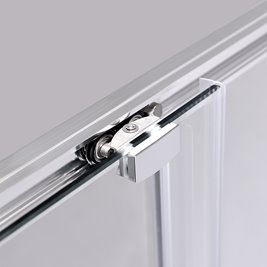 Chromowana kabina prysznicowa kwadratowa Super Slim Nova 80x80 drzwi rozsuwane