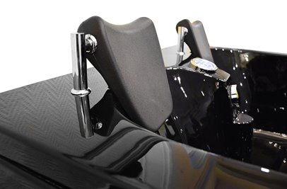 Czarna wanna z hydromasażem dwuosobowa Turbo 180x120 cm MO-1631B Lewa