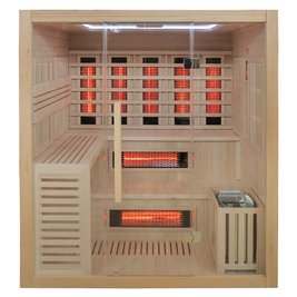 Sauna Combo na podczerwień + fińska 5-osobowa 180x160 cm Helsi1 6KW