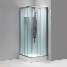 Kabina prysznicowa zabudowana kwadratowa 100x100 cm profil szczotkowany LISA