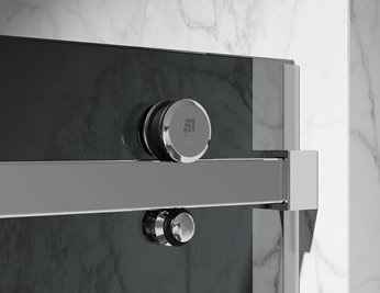 Kabina prysznicowa narożna 95x100 cm szkło 8mm grafitowe profile chrom Swiss Liniger