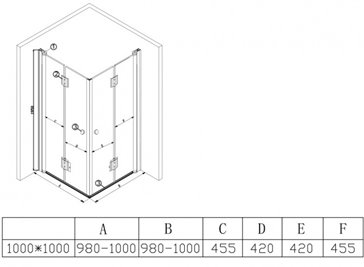 Kabina prysznicowa składana kwadratowa 100x100 KZ1290C Hydrosan