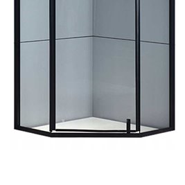 Czarna kabina prysznicowa pięciokątna 80x80 drzwi uchylne KZ4026A