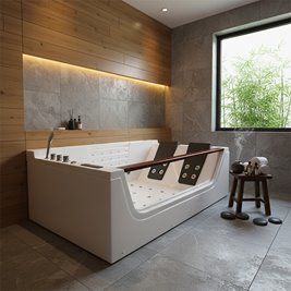 Wanna z hydromasażem prostokątna podgrzewacz wody 180x120 cm Imperia 610